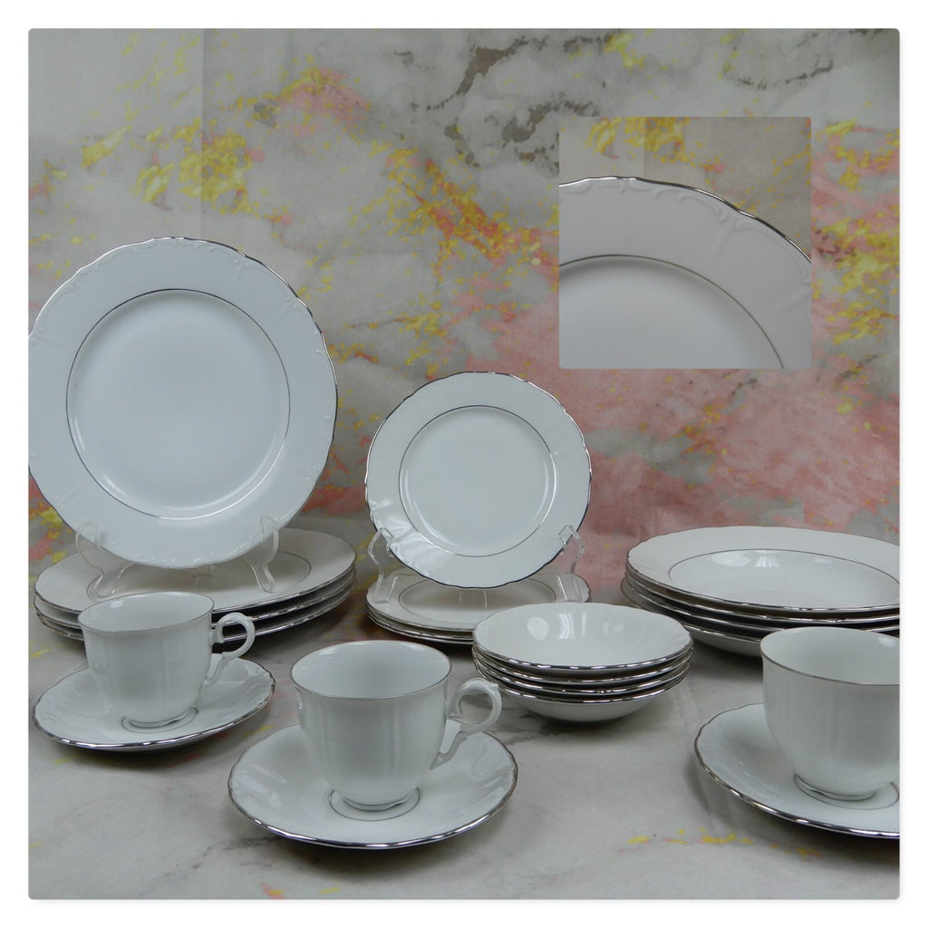 Vintage 24 Piece Fine Bohemian China Czechoslovakia "Contesa"~ 4 Place Setting