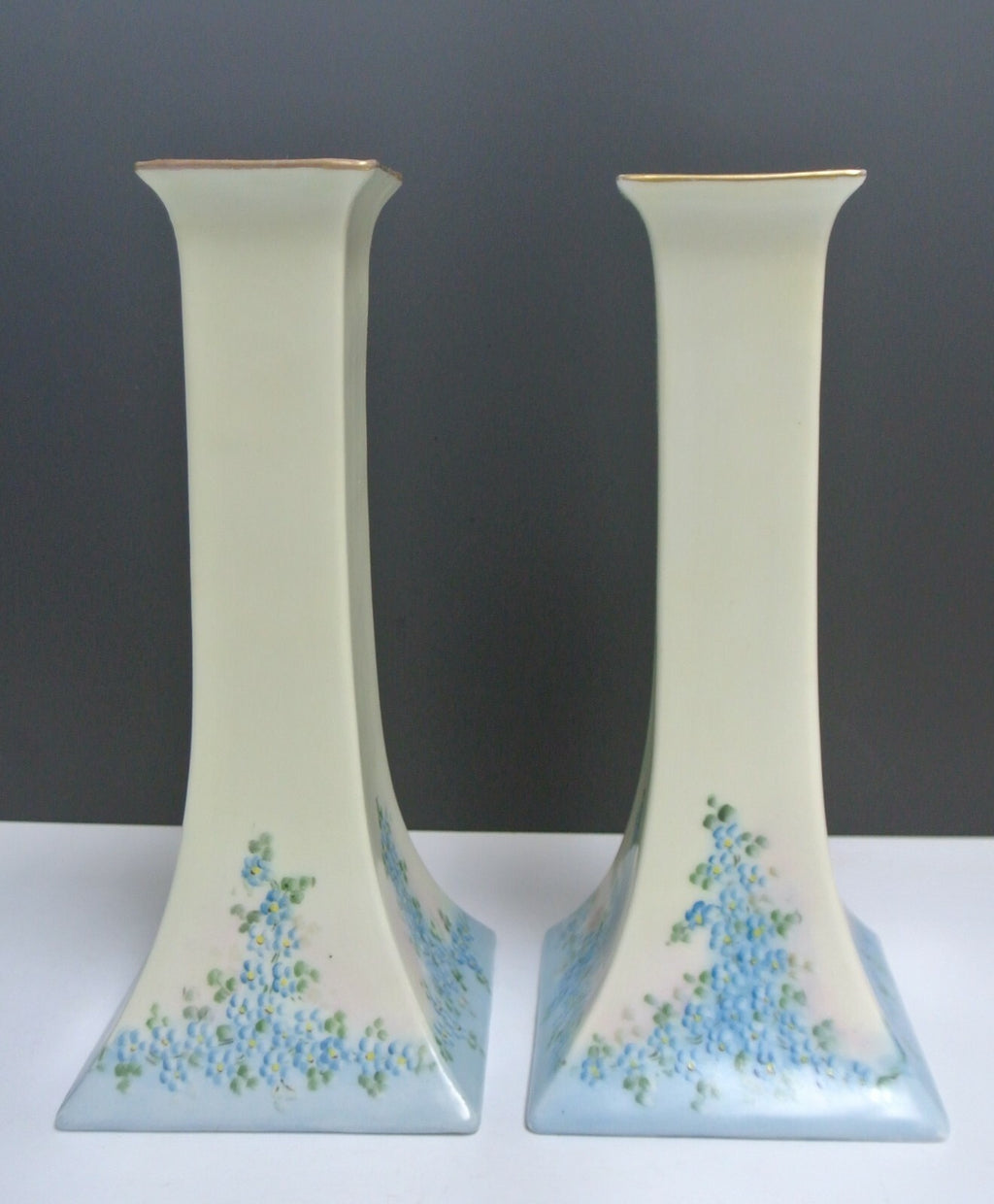 Oscar&Edgar Gutherz(O. &. E. G)Royal Austria Hand Painted Candle Holders 8-3/4"