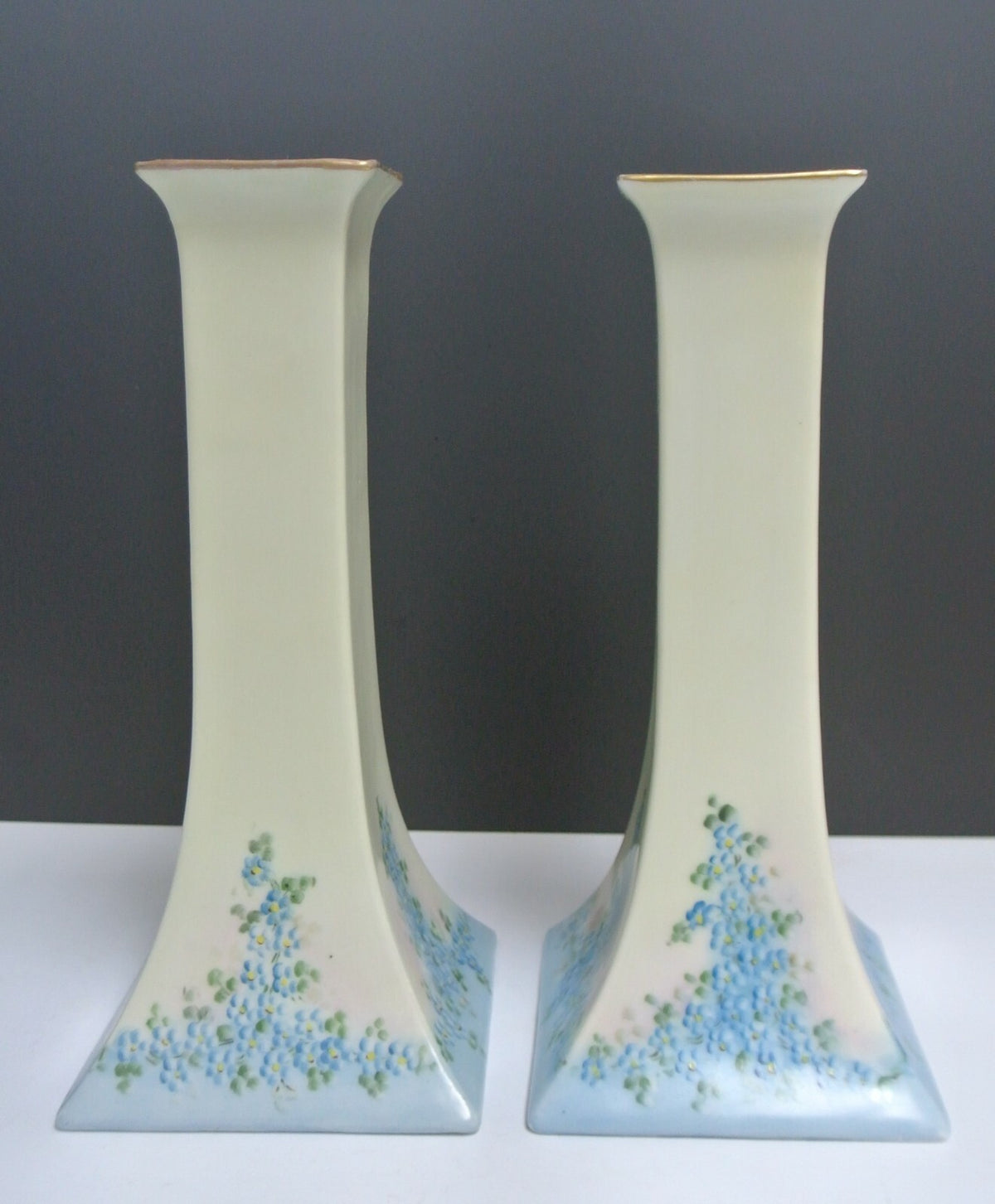 Oscar&Edgar Gutherz(O. &. E. G)Royal Austria Hand Painted Candle Holders 8-3/4"