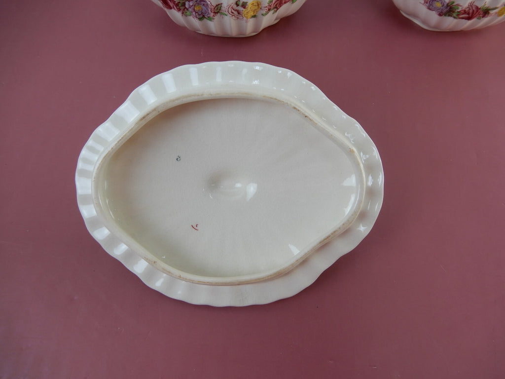 Vtg Copeland Spode "Rose Briar" Sugar Bowl and Creamer