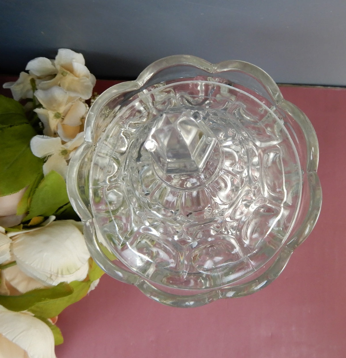 Vintage "Excelsior Pattern" American Flint Glass Sugar Bowl