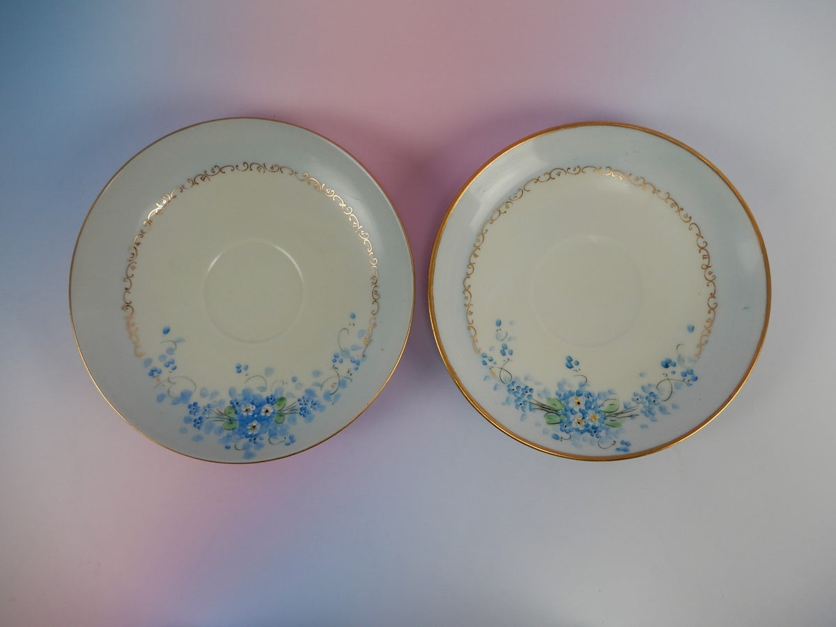4 Pc. Stouffers Hand Decorated Blue Forget Me Not~ Cups and Saucers