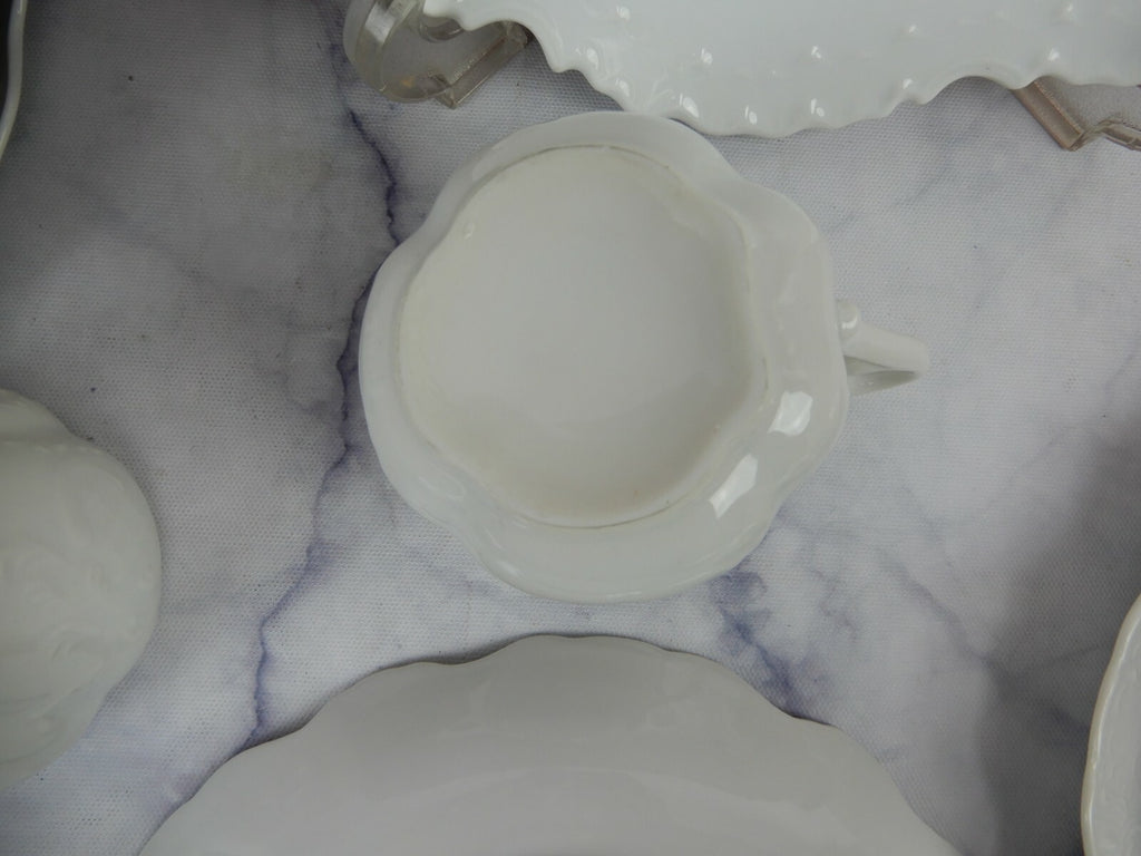 28 Pieces White Ceramic Plates,Saucers, Cups and Handled Plate Cake Unbranded