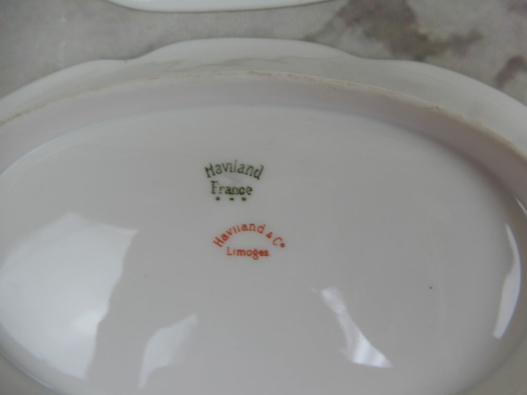 Vintage Haviland Limoges Schleiger 580 Pattern Serving Bowl And Relish Dish