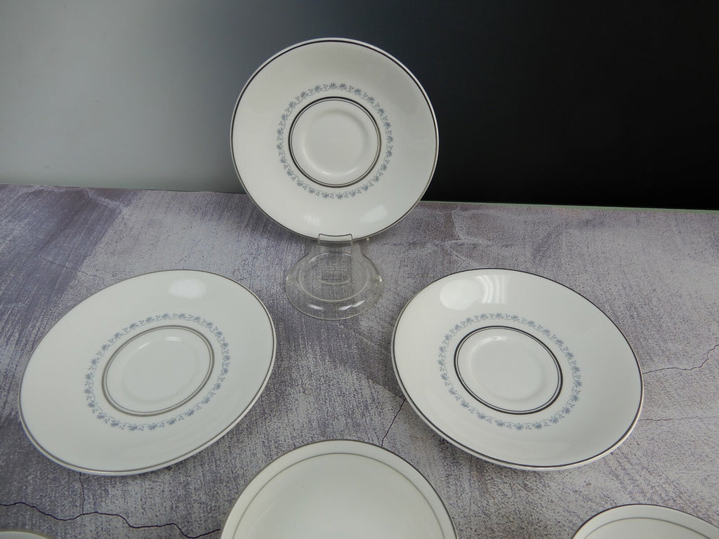 Vintage Set of  3 Cups and Saucers TIARA Royal Doulton Fine Bone China Platinum