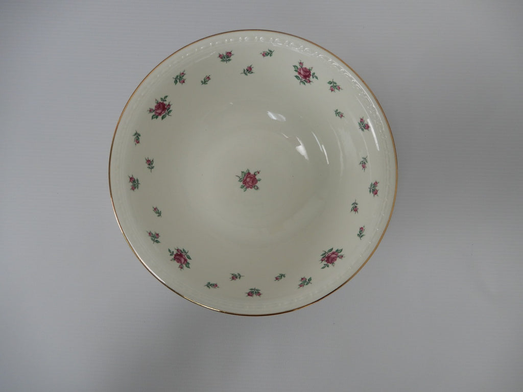 Vtg. Homer Laughlin Eggshell Georgian Rambler Rose Platter, Bowl,Sugar & Creamer