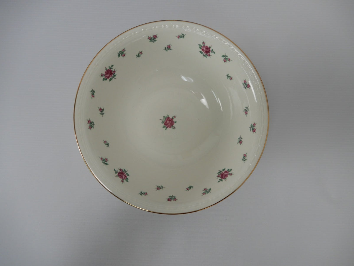 Vtg. Homer Laughlin Eggshell Georgian Rambler Rose Platter, Bowl,Sugar & Creamer