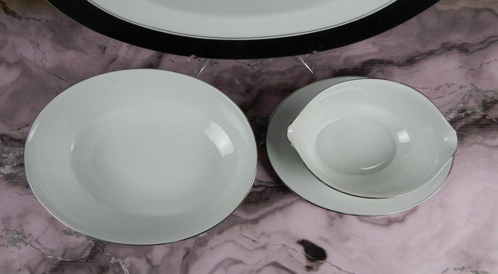 Vintage Set of Noritake "Mirano" 6878- 14" Platter, Oval Bowl,Gravy Boat
