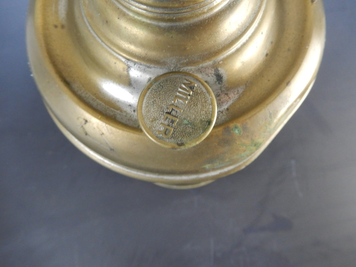 Antique 1800's Edward Miller Nickel Victorian Oil GWTW Lamp Converted Electric