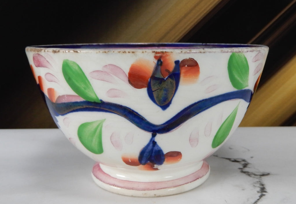 Antique Duch Gaudy Welsh Regout Grape Pattern Small Bowl