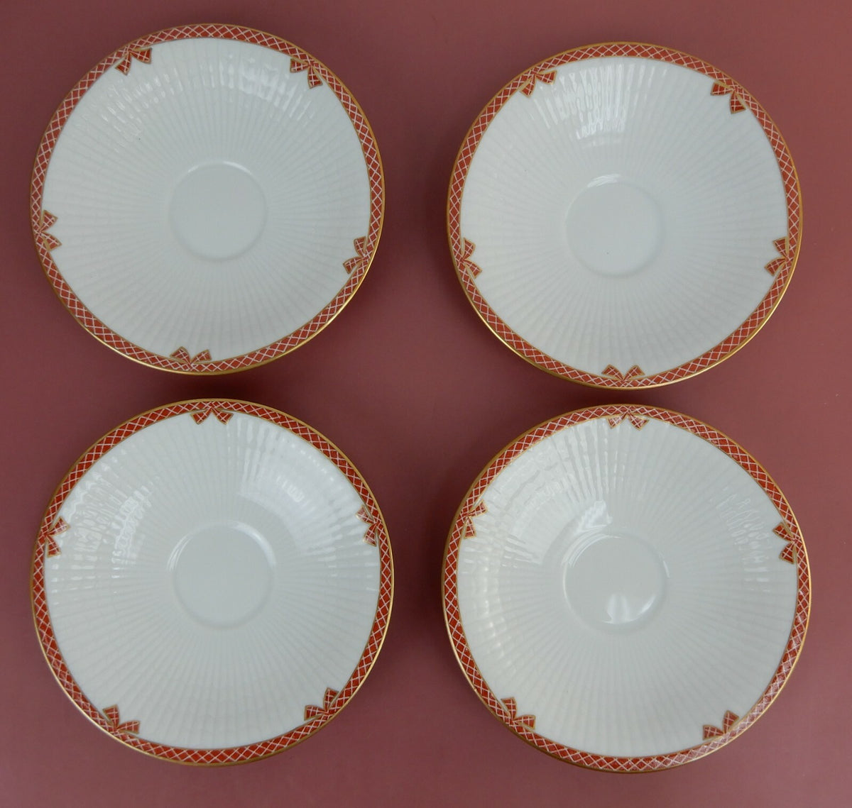 Rorstrand Sweden Pimpernel set of 4 Demitasse Cups and Saucers