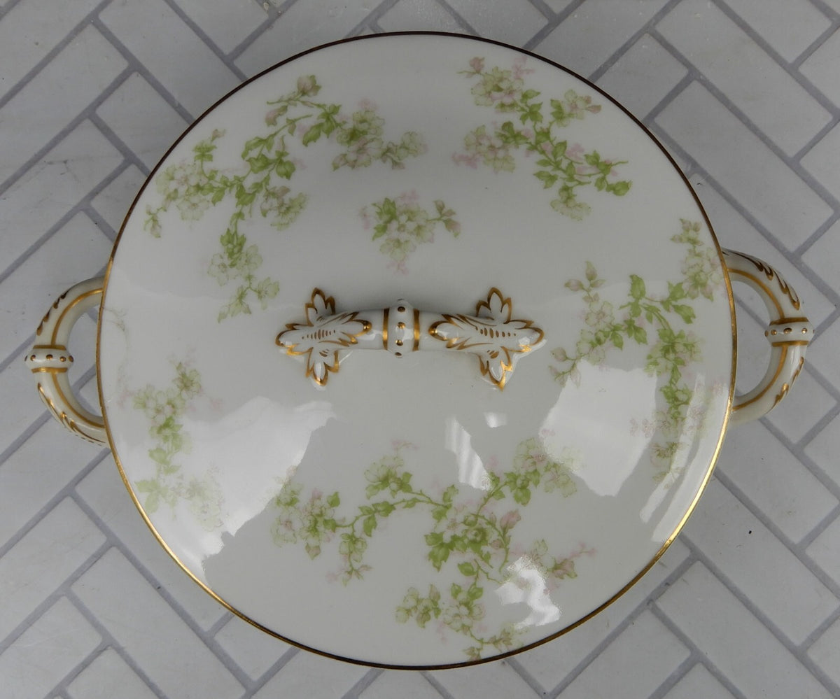 Vintage Haviland Limoges Schleiger 61l Pattern Vegetable Bowl With Repaired Lid