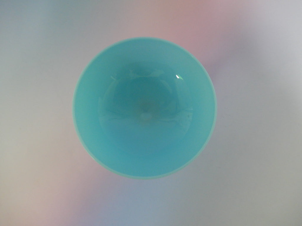 Vintage French Portieux Vallerysthal Blue Opaline Champagne Sherbet Goblet 5 oz
