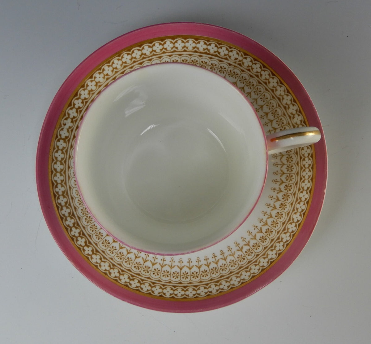 Antique Royal Worcester Floral Small English Cup and Saucer