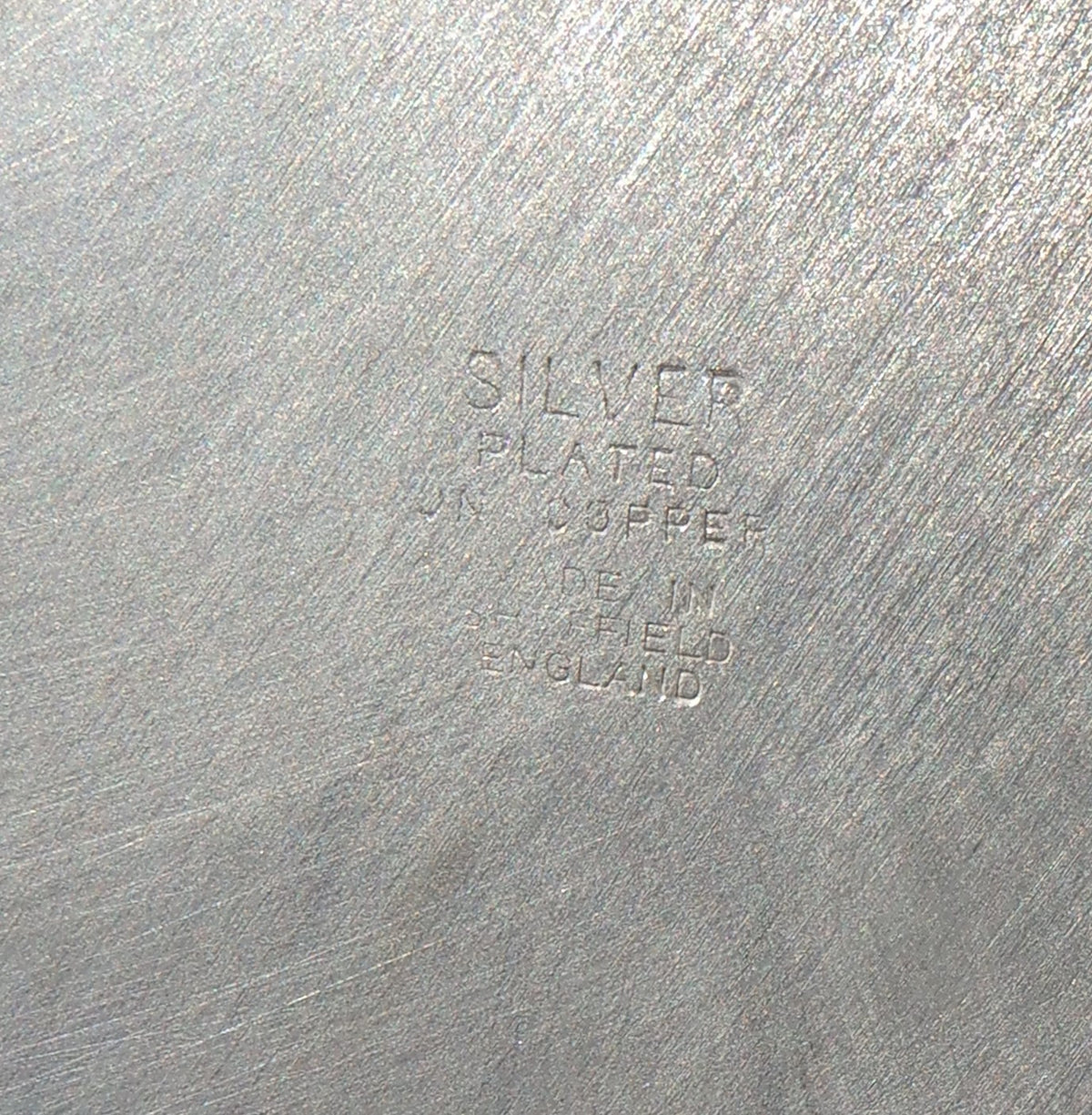 20-1/2"  Sheffield Tray Silver Plated on Copper Chased Detail, Reticulated Edge