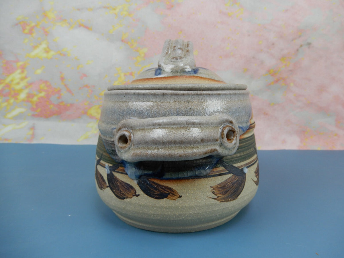Vintage Studio Art Pottery Small Double Crock Signed by the Artist