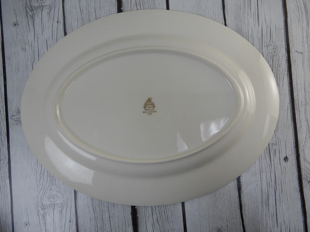 Vintage Pickard Gold Horizon~Set Of Platter,Oval Bowl,Gravy Boat  Made in U.S.A.