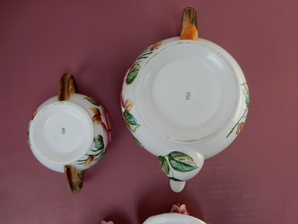 Vintage Lefton Americana Regal Rose Set of Tea Pot ,Sugar Bowl and Creamer