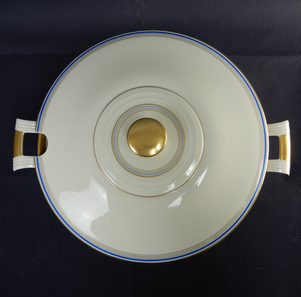 Vintage Eamag Schönwald Bavaria Gold and Cobalt Blue Rim Soup Tureen