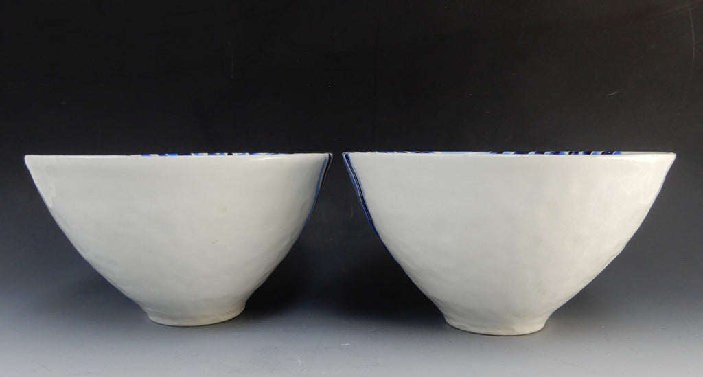 Two Zanolli Italian Hand Painted Bowls, Blue And White