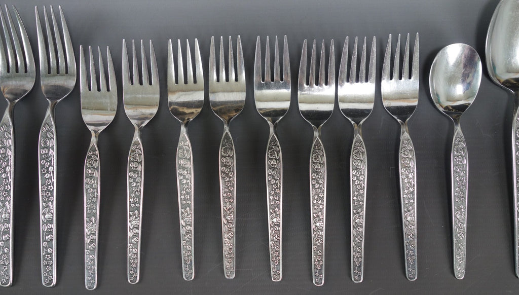 22 Piece of NASCO Sevita Repousse Floral Stainless Steel Made in Japan