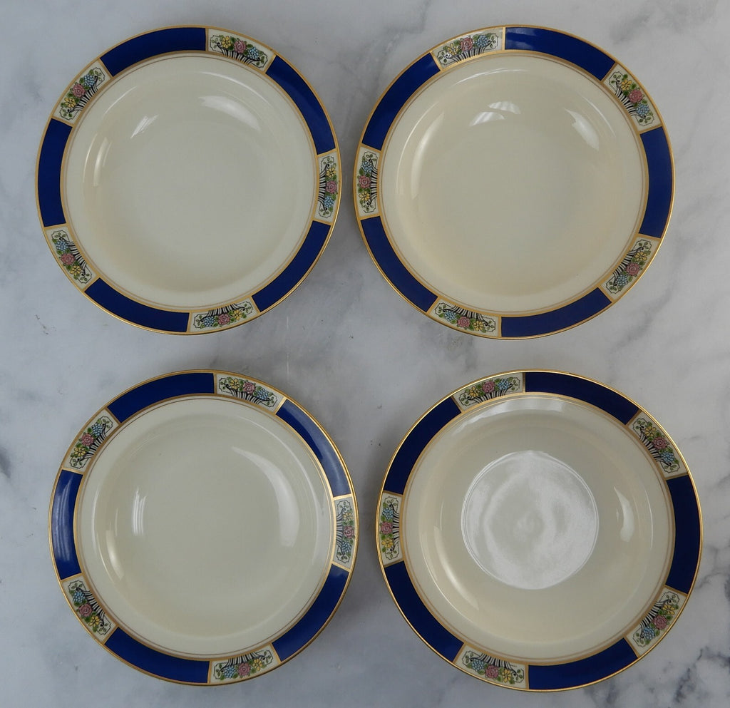 Set of 4 Soup Bowls Lenox Marshall Field & Company Chicago ~Meadowbrook Pattern