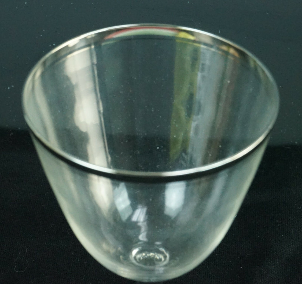 Lot of 4 Vintage Silver Rimmed Water/Wine Glasses 6.5''