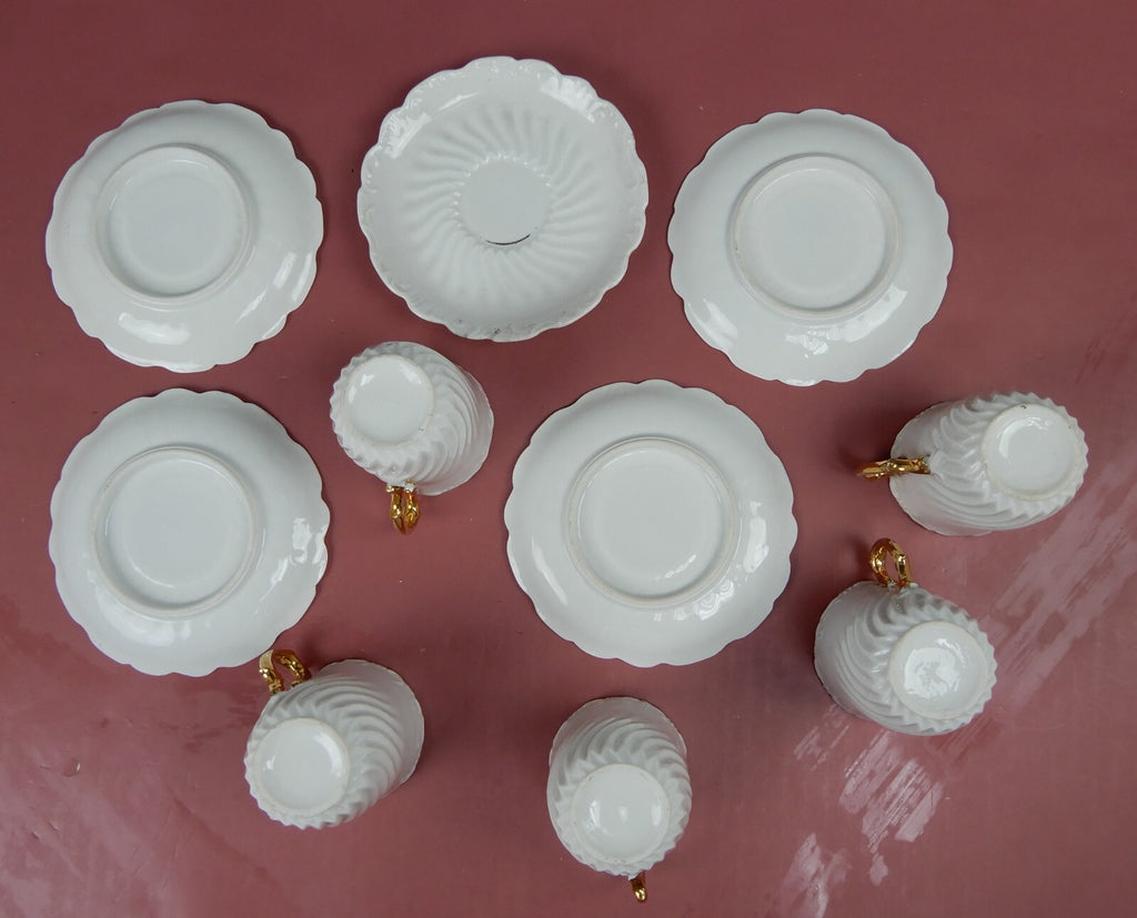 Vintage Set of 5 Demitasse Cup and Saucer No mark of Manufacturer