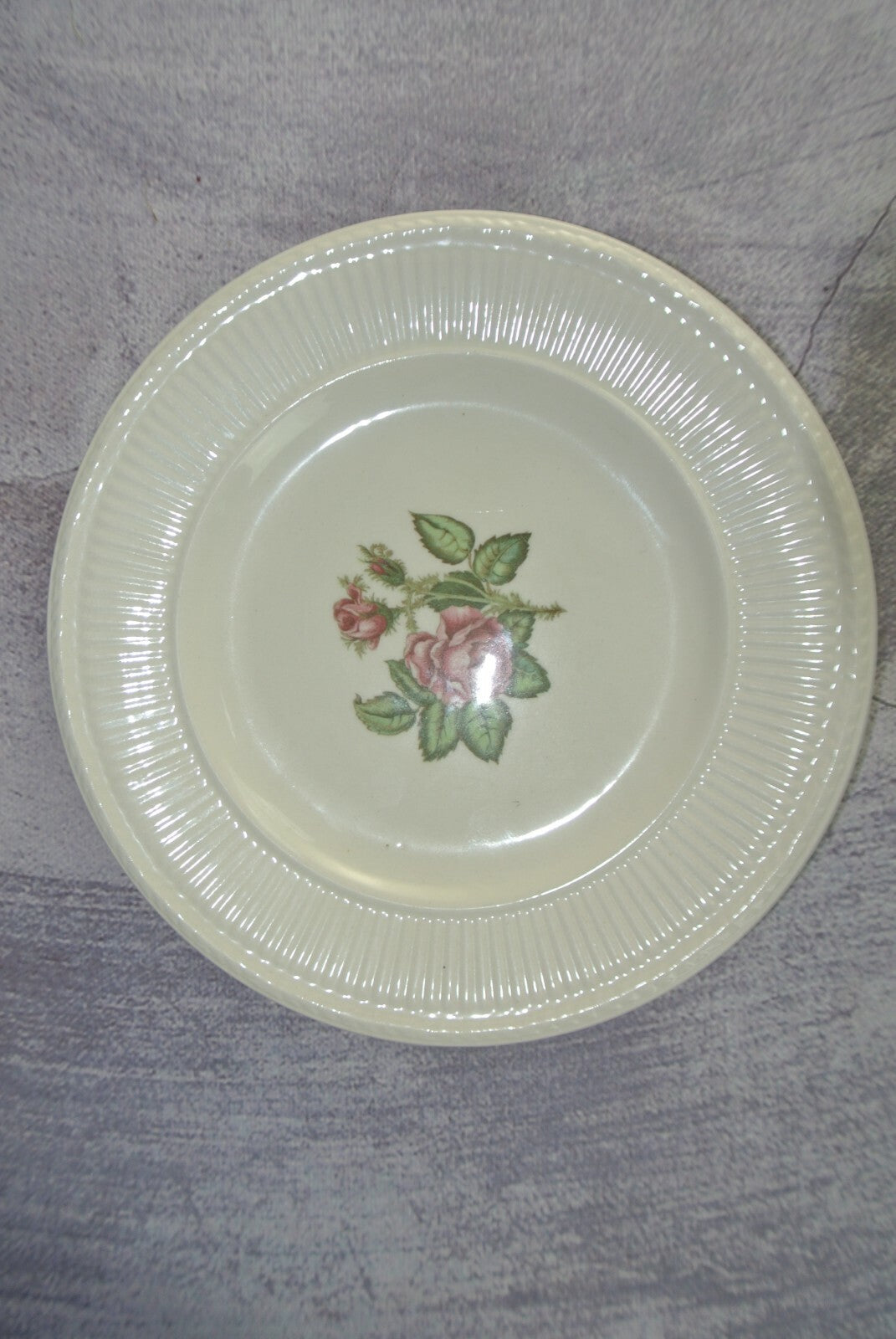 Vintage Wedgewood & Barlaston of Etruria "Moss Rose" B/B Plate Set Of 4