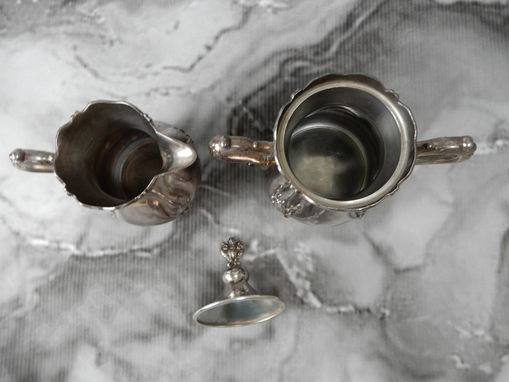 Vintage Rockford Silver Co. Quadruple Silver Plate 328 Creamer and Sugar Bowl