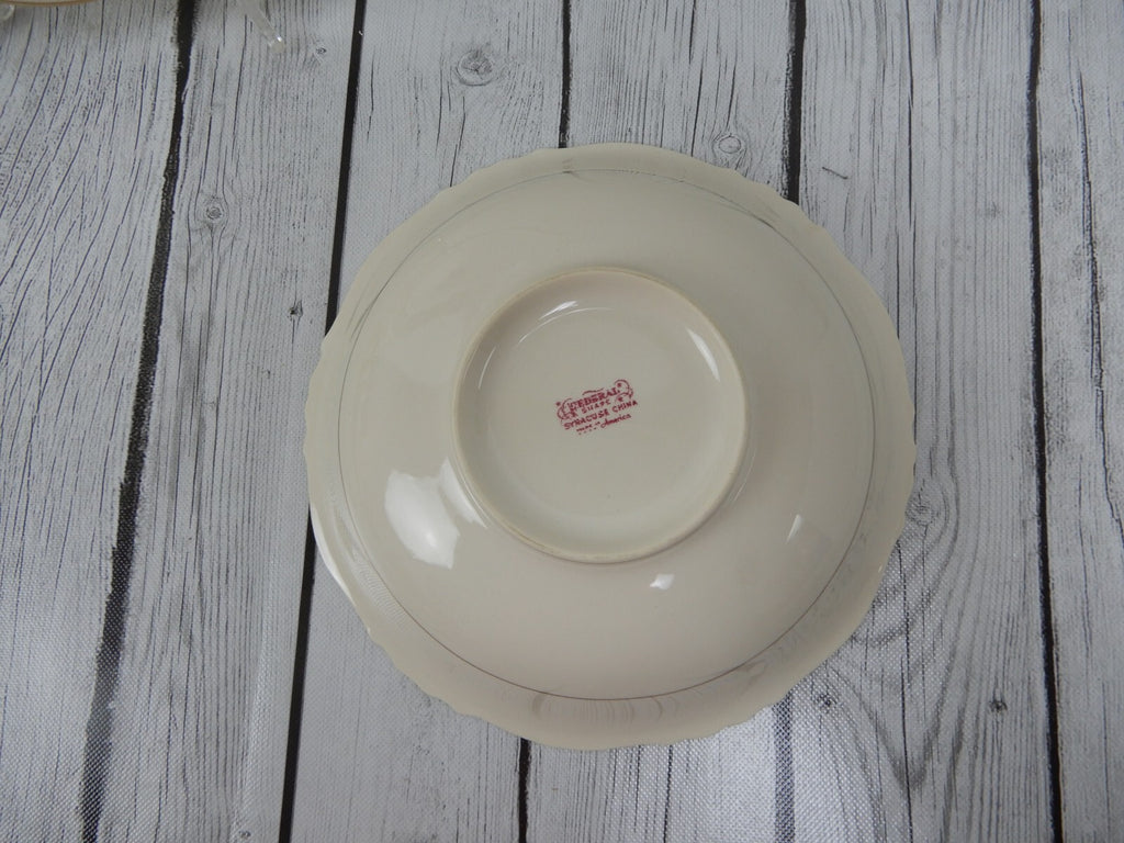 Vtge Federal Shape Syracuse China Victoria Rose -Platter and Serving Round Bowl