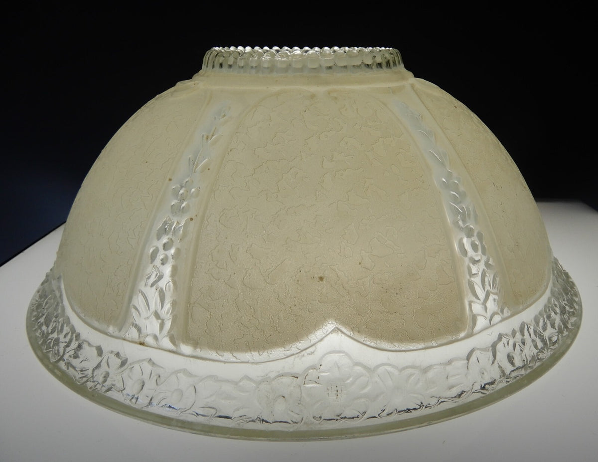 Art-Deco Glass Ceiling Shade Clear and White Chains not Included
