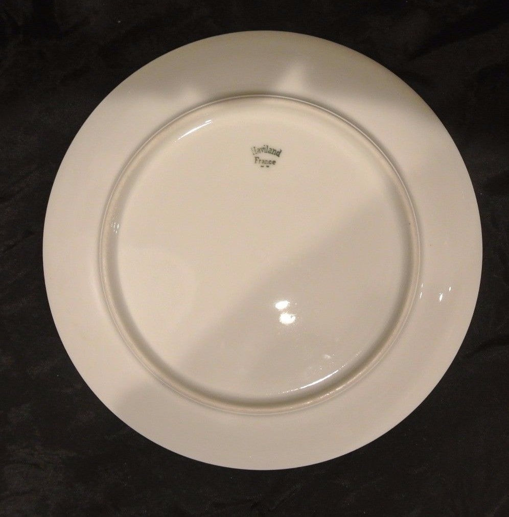 4 Haviland France Plates with  Flowers and Gold Rims