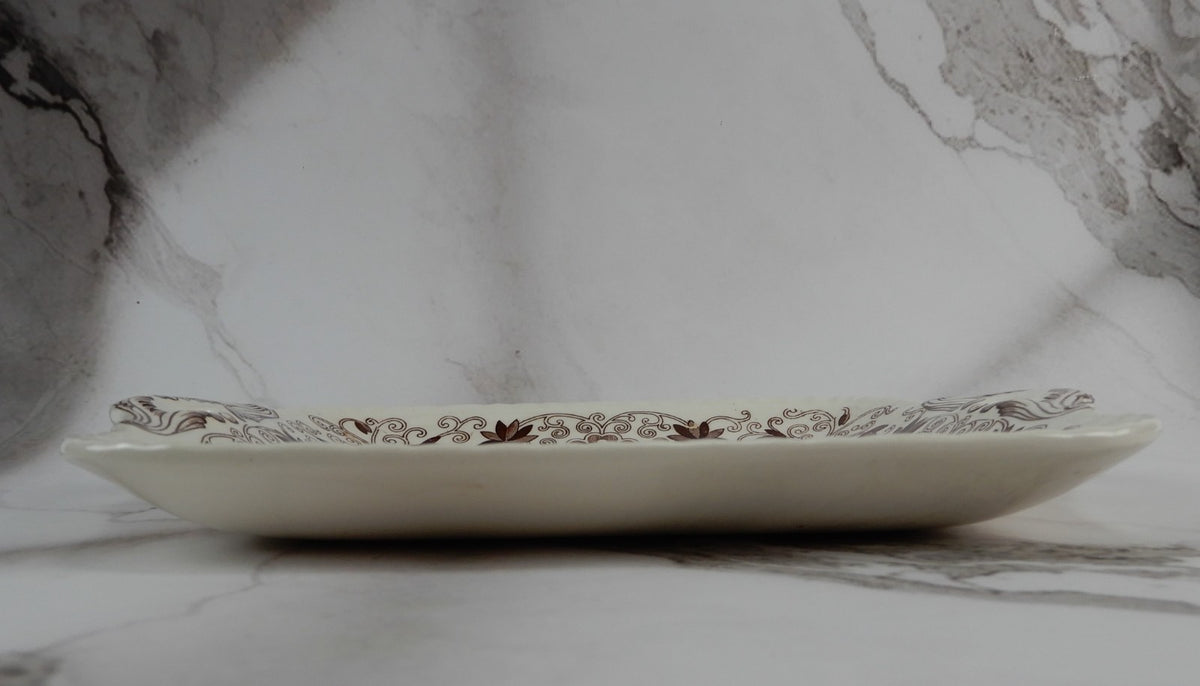 Vintage Mason's Patent Ironstone Bow Bells Handled Cake Plate