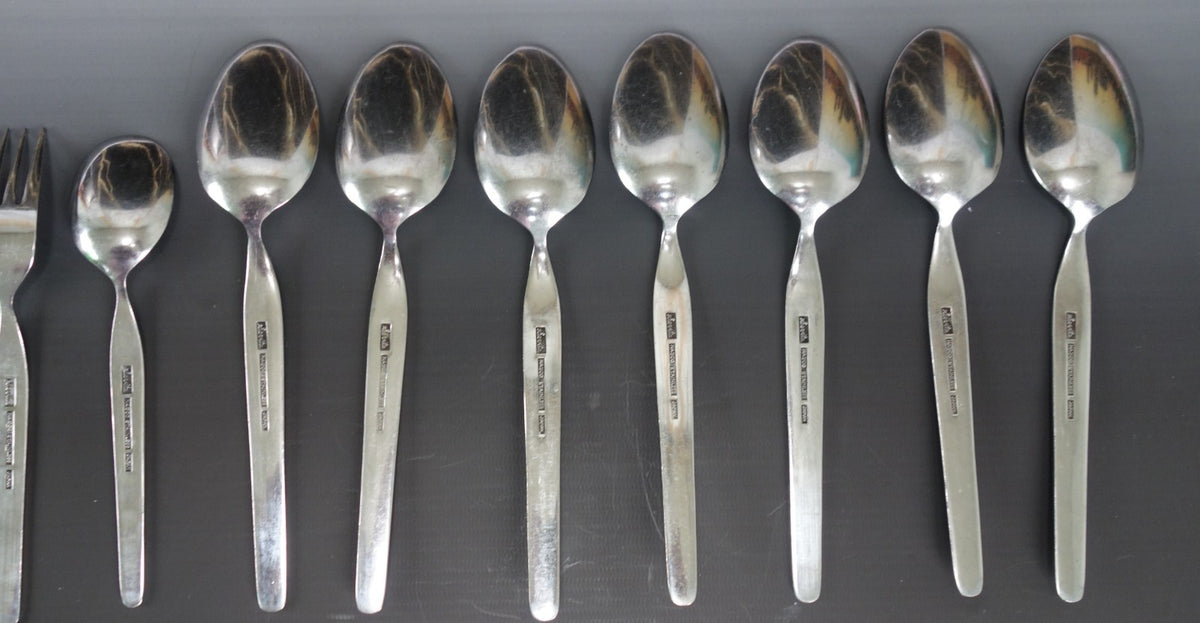 22 Piece of NASCO Sevita Repousse Floral Stainless Steel Made in Japan