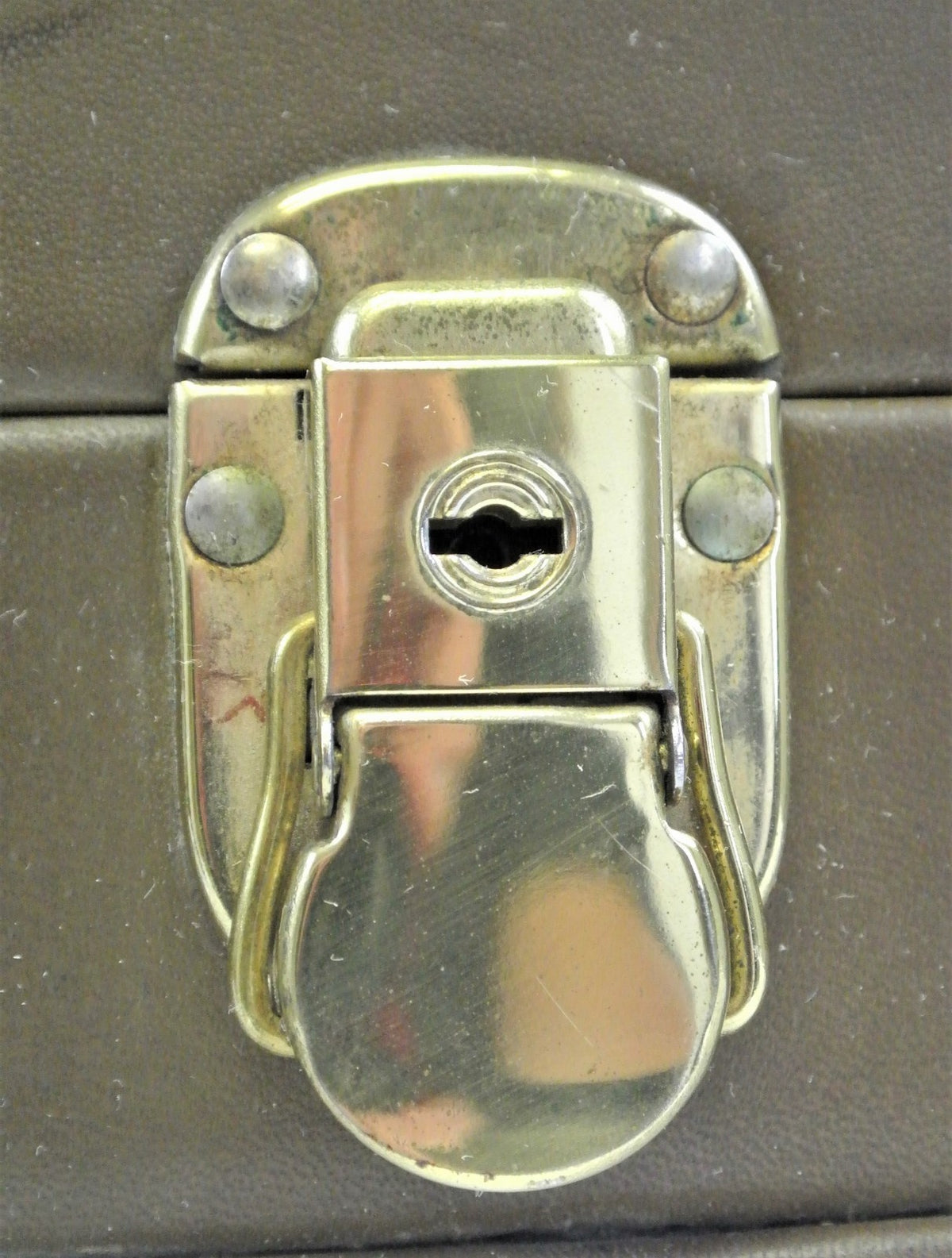 Original 1940s 1950s Vintage Light Brown Leather Luggage Suitcase