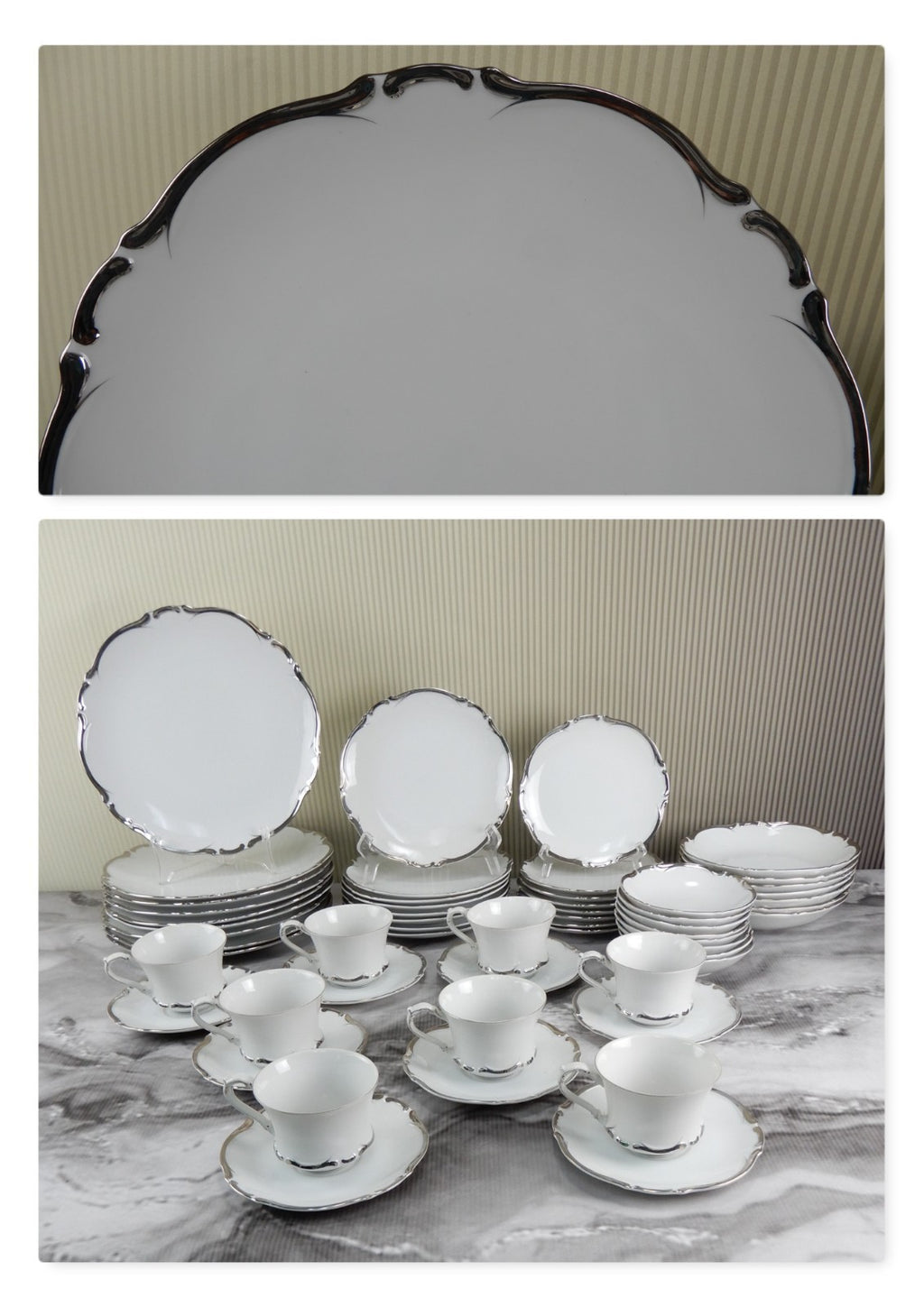 56 Pc 8-Piece 7 Place Setting Harmony House "Starlight" Pattern Made in Japan