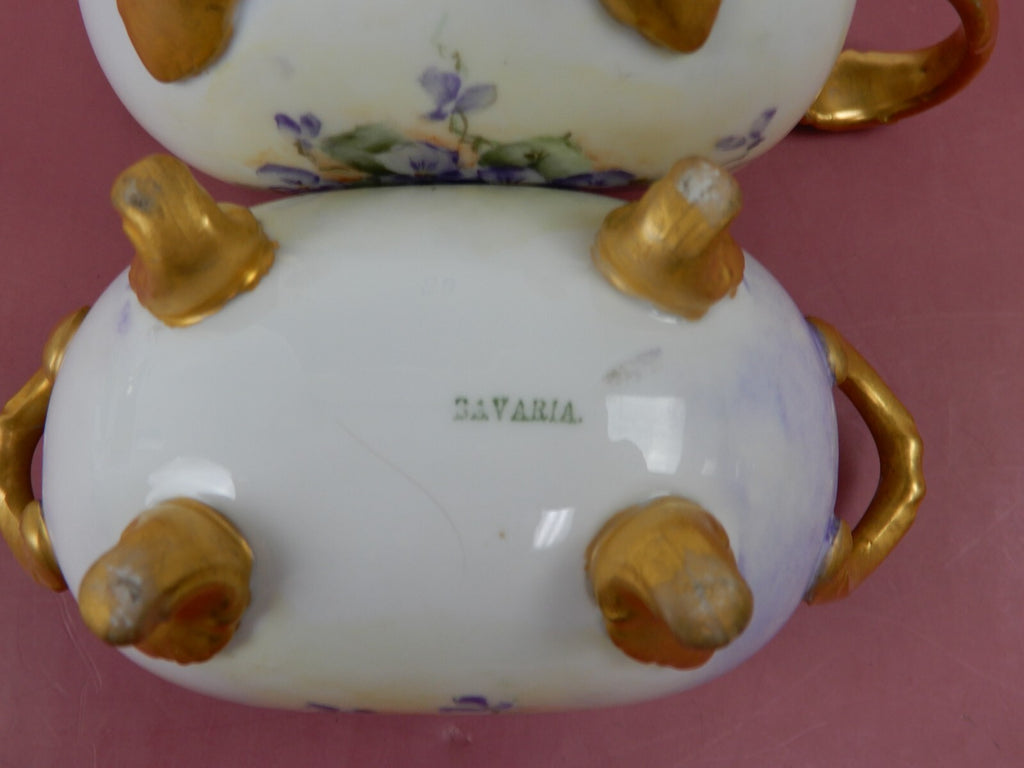 Vintage Sugar and Creamer Bowl Ceramic Tea Set of Two Made in Bavaria