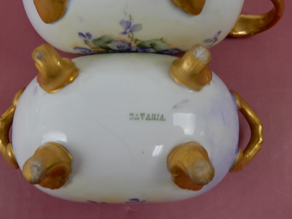 Vintage Sugar and Creamer Bowl Ceramic Tea Set of Two Made in Bavaria