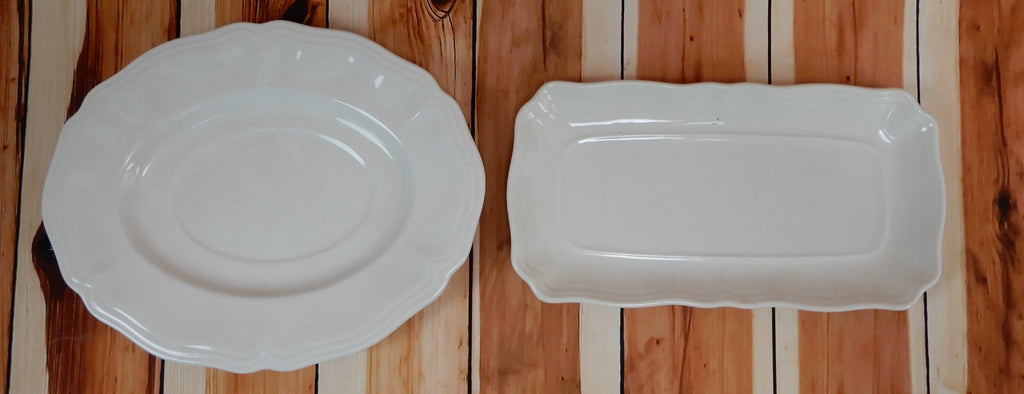 Federalist Ironstone White Made in Japan Gravy Boat Underplate and Butter Dish