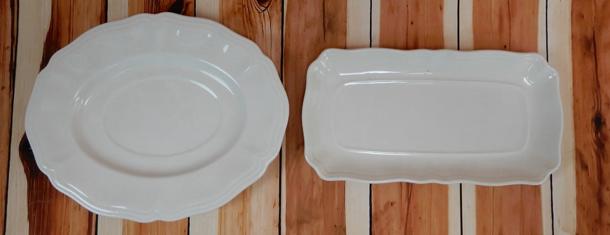 Federalist Ironstone White Made in Japan Gravy Boat Underplate and Butter Dish