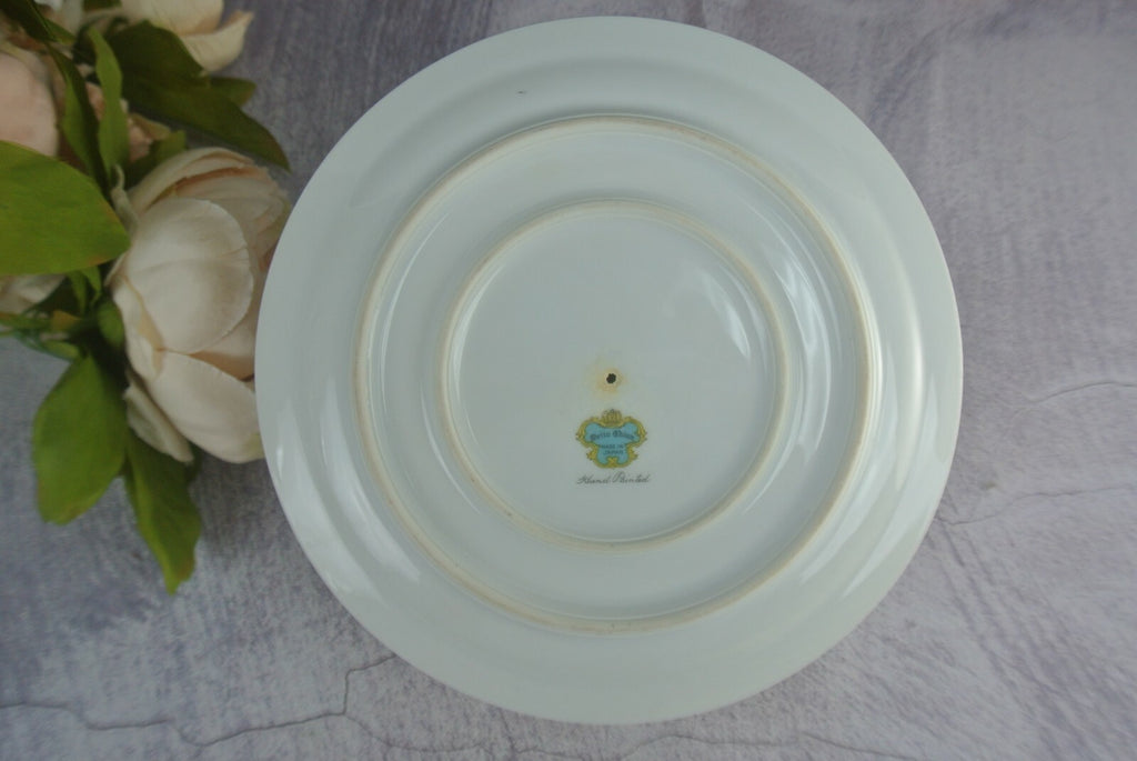 Vintage Hand Painted Meito China Gravy/Sauce Bowl Attached Underplate