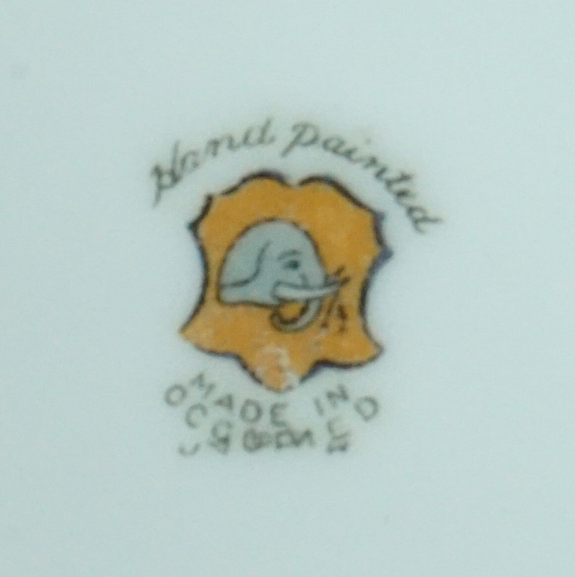 Vintage Hand Painted Tashiro Shoten Elephant Mark Powder/Trinket Box 6.5"