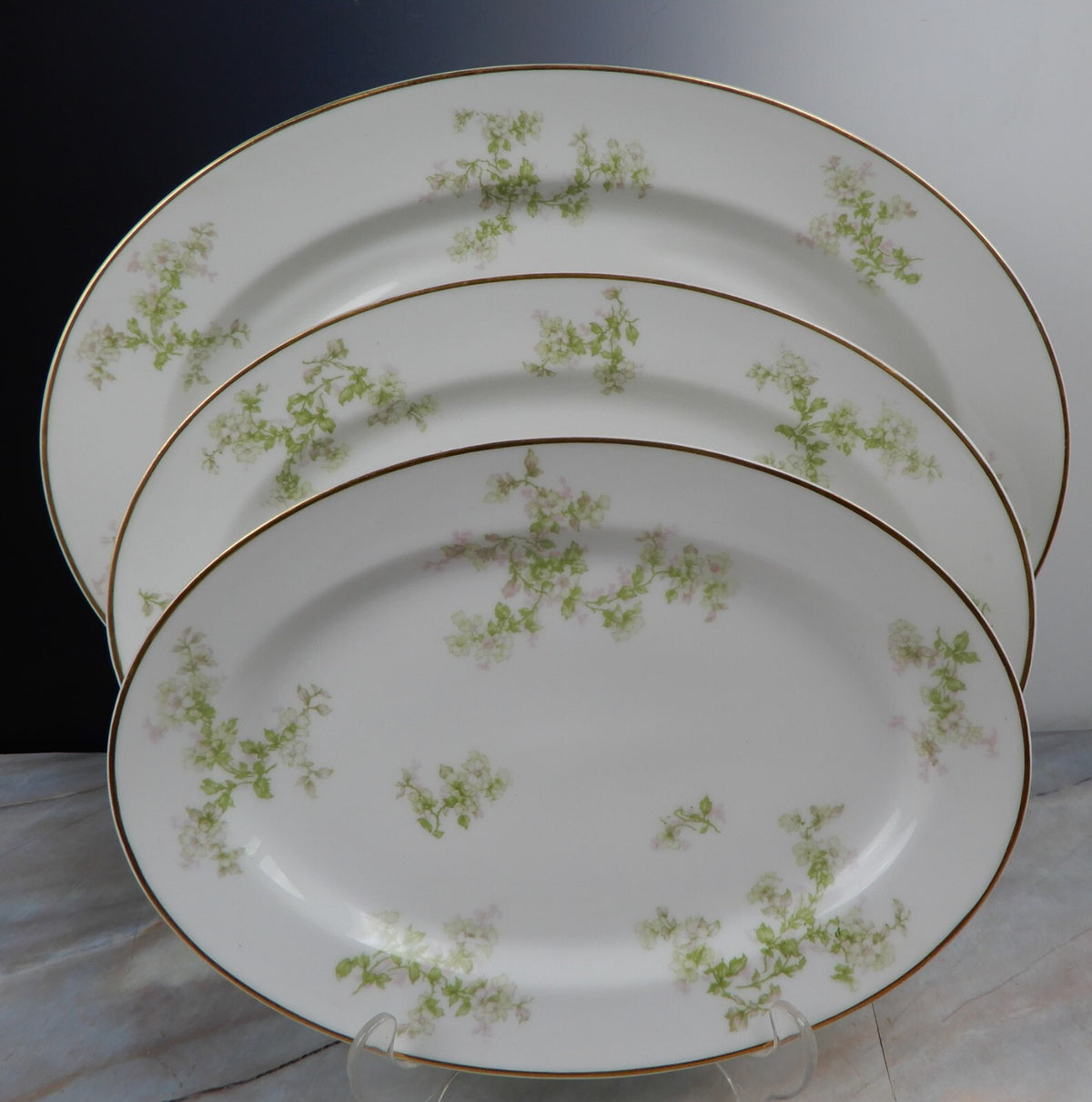 Set of 3 Vintage Platters Haviland Limoges Schleiger 61l Pattern