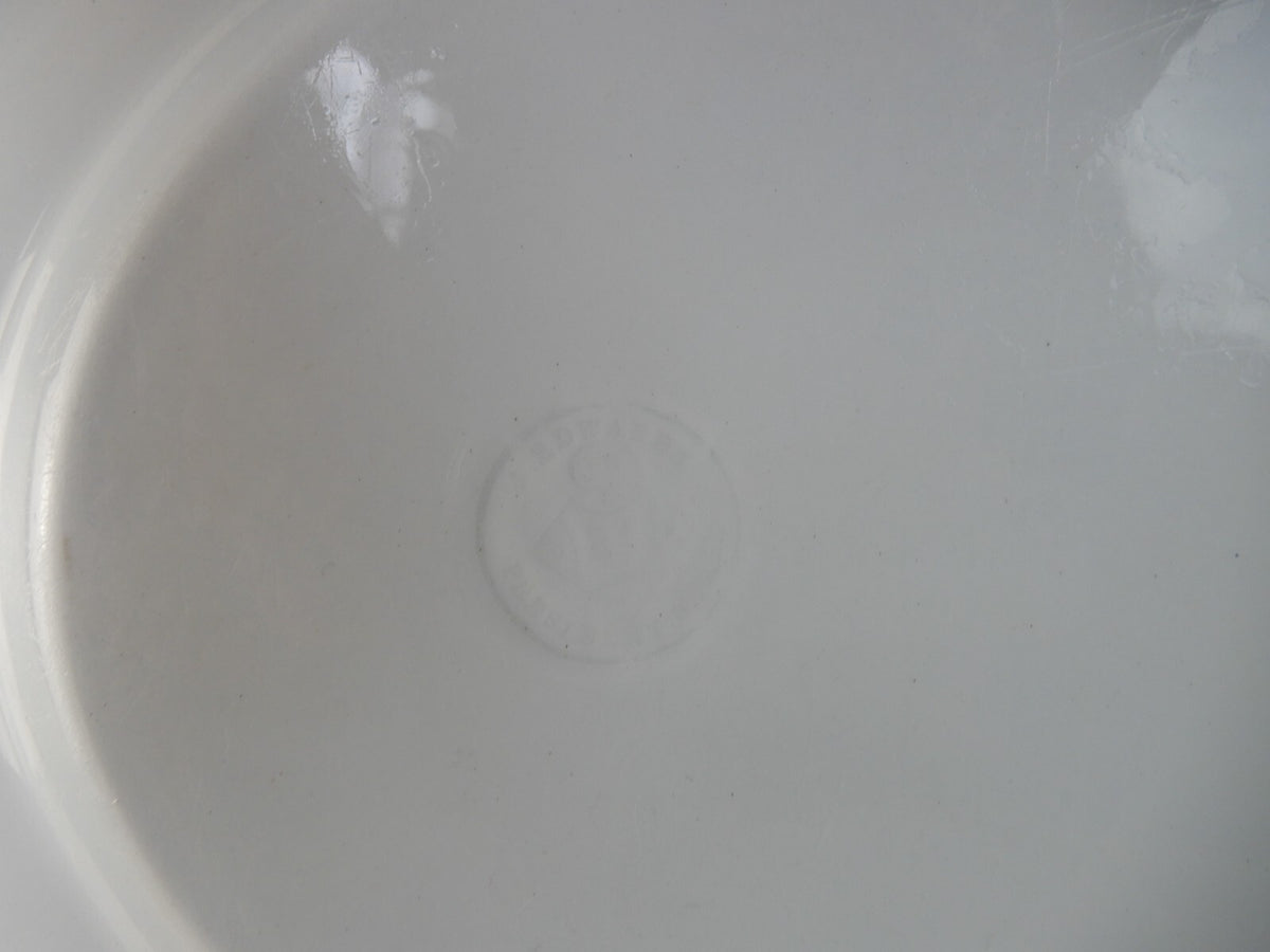 White Ironstone Oval Platter J. Edwards President Shape Burslem England, c. 1856