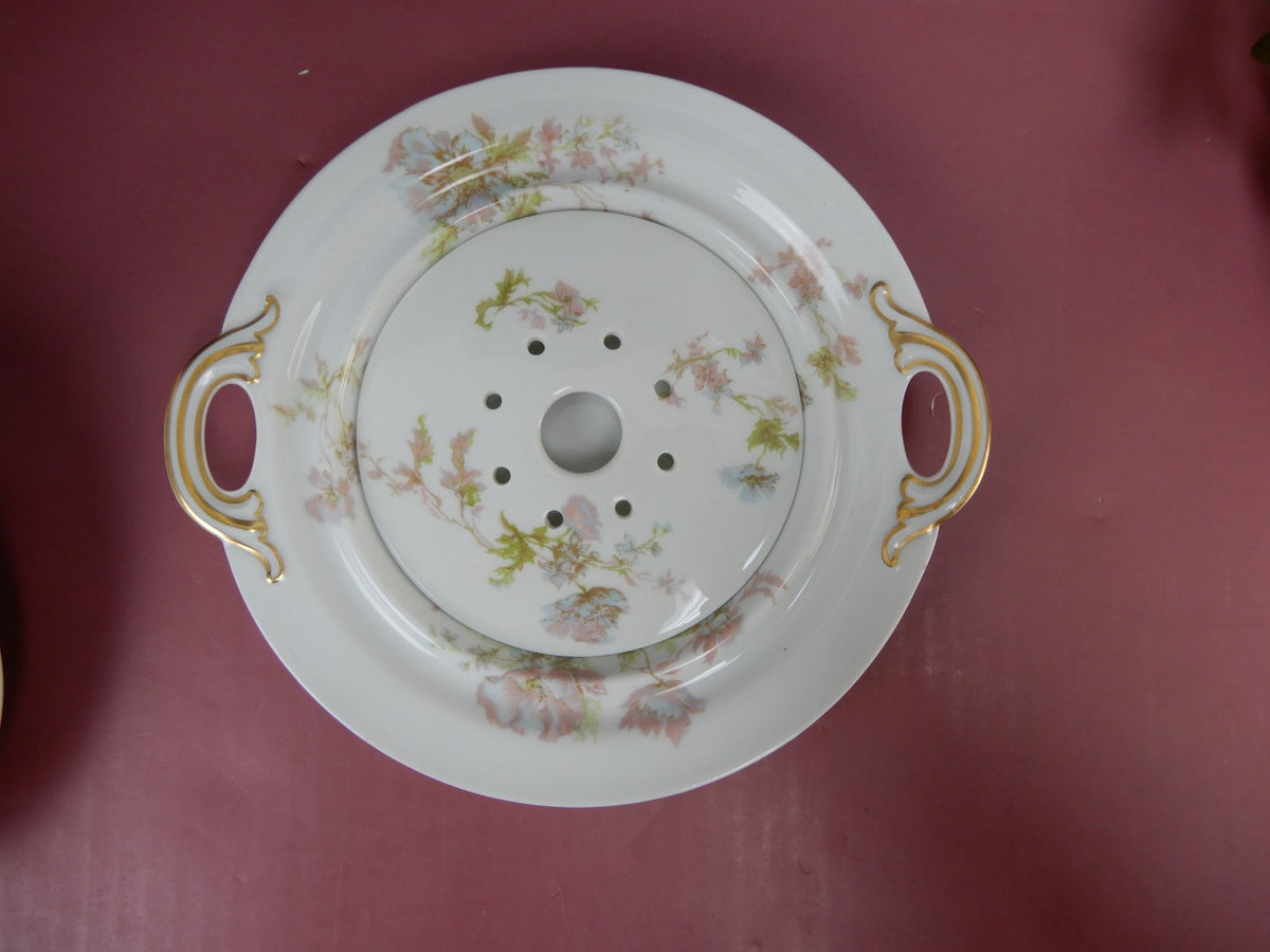 Vintage Haviland Limoges Schleiger 79  Covered Butter or Cheese Dish W/Strainer