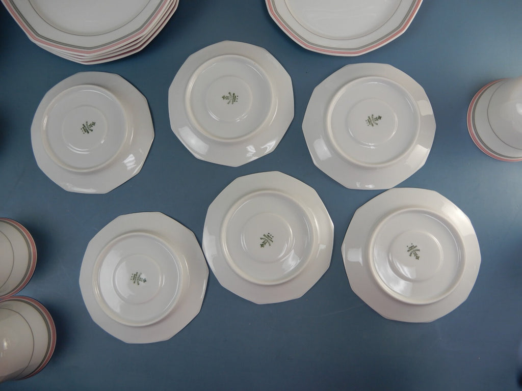 19 Piece Winterling Marktleuthen Bavaria Decor Spülmaschinenfest W/Stripes