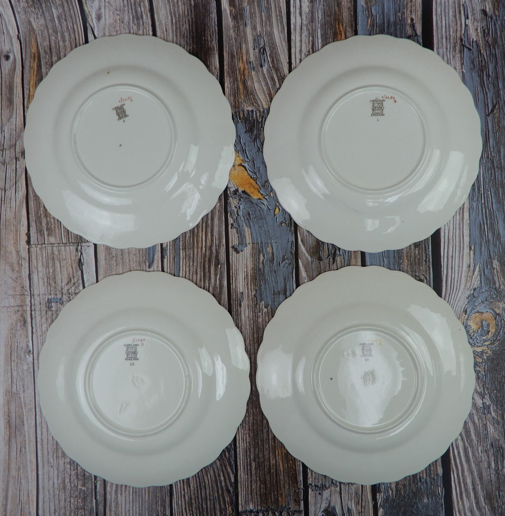 Set of 4 Copeland Spode Embossed Daisy Signed ALDEN Pattern 9 1/4" Lunch Plates