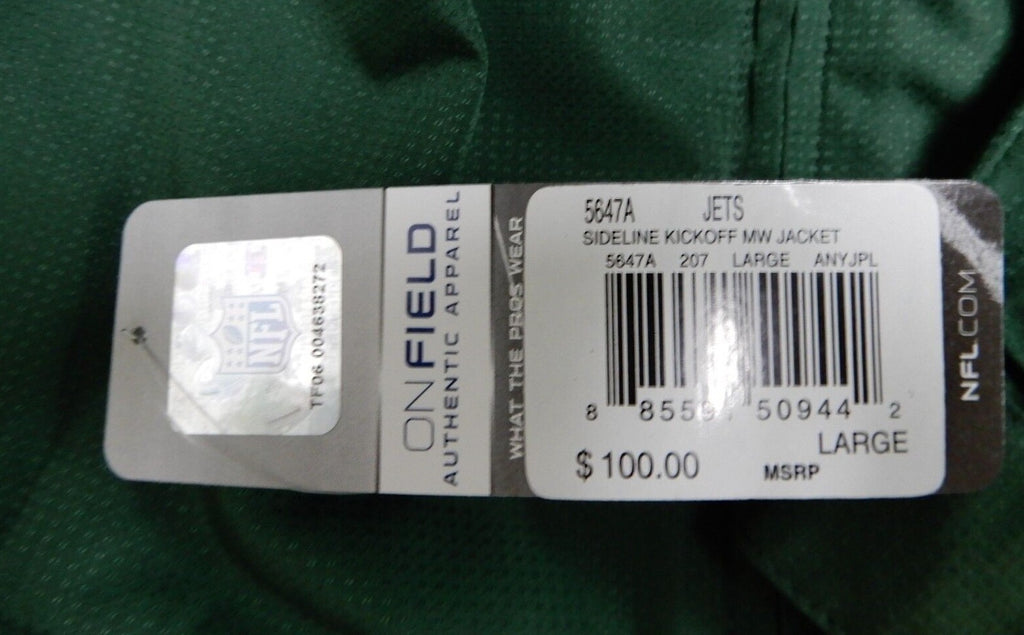 New Reebok New York Jets Sideline Kickoff MW Jacket (5647A)