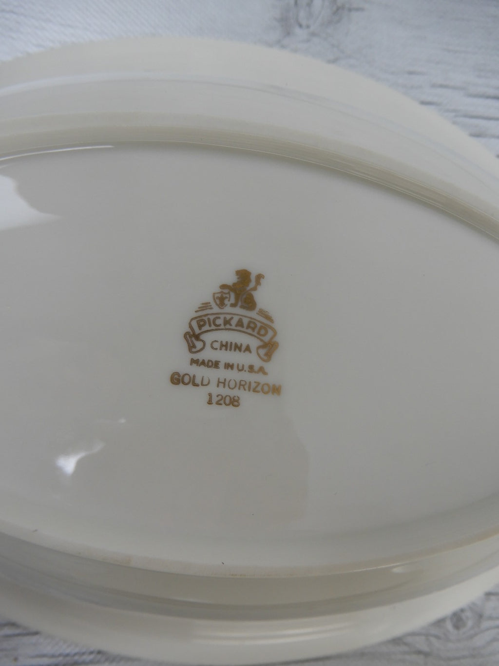 Vintage Pickard Gold Horizon~Set Of Platter,Oval Bowl,Gravy Boat  Made in U.S.A.